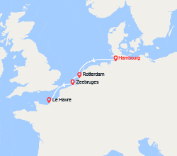 itinéraire croisière Europe du Nord : D'Hambourg au Havre 