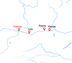 itinéraire croisière Danube : Danube : Passau, Vienne, Linz, Passau  