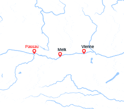 itinéraire croisière Danube : Danube : Passau, Vienne, Melk, Passau 