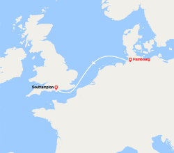 itinéraire croisière Europe du Nord : De Hambourg à Southampton 