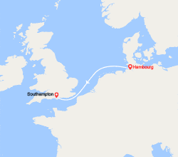 itin&eacute;raire croisi&egrave;re Europe du Nord : De Hambourg à Southampton 