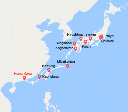 itin&eacute;raire croisi&egrave;re Asie : De Hong Kong à Tokyo 
