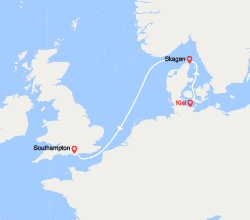 itinéraire croisière Europe du Nord : De Kiel à Southampton 
