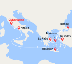 itinéraire croisière Iles grecques - Iles grecques : De Rome à Athènes : Italie, Iles grecques, Turquie 