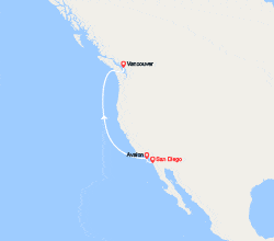 itinéraire croisière Amérique du Nord : De San Diego à Vancouver 