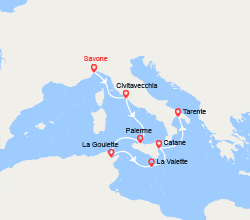 itinéraire croisière Méditerranée Occidentale : De Savone à Tarente 