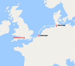 itin&eacute;raire croisi&egrave;re Europe du Nord : De Southampton à Hamburg 