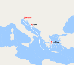 itinéraire croisière Méditerranée Orientale : De Trieste au Pirée 