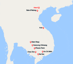 itinéraire croisière Mékong : Du Delta du Mékong aux Temples d'Angkor, les villes impériales, Hanoï et la Baie d'Along (1H9_PP)