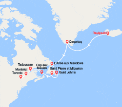 itin&eacute;raire croisi&egrave;re Groenland - Arctique - Antarctique : Du Groenland au Canada par Saint-Pierre-et-Miquelon 
