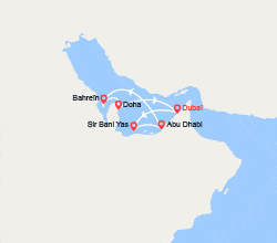 itinéraire croisière Moyen Orient : Dubaï, Sir Bani Yas, Bahreïn, Doha