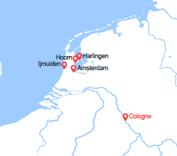 itinéraire croisière Rhin et ses affluents : e Rhin : Cologne, Amsterdam, IJsselmeer 