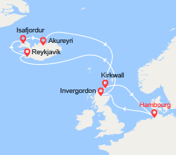 itinéraire croisière Islande - Islande : Écosse, Islande, Iles Orcades 