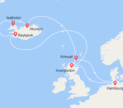 itinéraire croisière Islande - Iles Britanniques : Écosse et Islande 