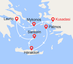 itinéraire croisière Iles grecques - Iles grecques : Emblématique Mer Egée: Cyclades, Crète - 5 destinations - Kusadasi 