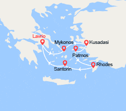 itinéraire croisière Méditerranée Orientale : Emblématique mer Egée en 5 jours 