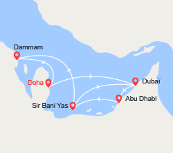 itinéraire croisière Moyen Orient : Emirats, Arabie Saoudite, Qatar 