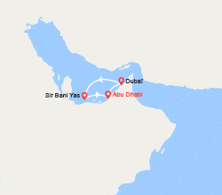 itinéraire croisière Moyen Orient : Émirats arabes unis : Abu Dhabi, Dubaï, Sir Bani Yas