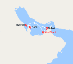 itin&eacute;raire croisi&egrave;re Moyen Orient : Émirats arabes unis, Bahreïn, Qatar 