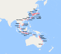itinéraire croisière Asie : Entre l'Asie et l'Australie 