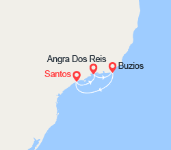 itinéraire croisière Amérique du Sud : Escapade au Brésil : Santos, Angra dos Reis, Buzios 