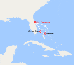 itinéraire croisière Caraïbes et Antilles : Escapade aux Bahamas : Nassau, Ocean Cay 