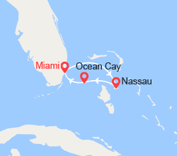 itinéraire croisière Caraïbes et Antilles : Escapade aux Bahamas : Nassau, Ocean Cay 