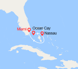 itin&eacute;raire croisi&egrave;re Caraïbes et Antilles : Escapade aux Bahamas : Ocean Cay, Nassau 