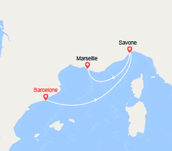 itinéraire croisière Méditerranée Occidentale : Escapade en Méditarranée : de Barcelone à Marseille 