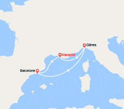 itin&eacute;raire croisi&egrave;re Méditerranée Occidentale : Escapade en Méditerranée : Espagne, Italie 