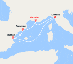 itinéraire croisière Méditerranée Occidentale : Escapade en Méditerranée : Italie, Espagne 