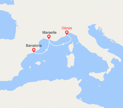 itinéraire croisière Méditerranée : Escapade en Méditerranée : Italie, France, Espagne 