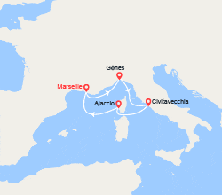 itinéraire croisière Méditerranée Occidentale : Escapade en Méditerranée : Italie et Corse 