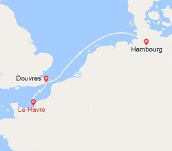 itin&eacute;raire croisi&egrave;re Europe du Nord : Escapade en Mer du Nord : du Havre à Hambourg 