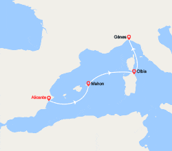 itinéraire croisière Méditerranée : Espagne, Iles Canaries, Italie 