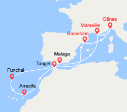 itinéraire croisière Canaries Madère - Canaries Madère : Espagne, Tanger, Iles Canaries 