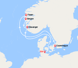 itinéraire croisière Fjords : Fjords de Norvège : Flam, Bergen, Stavanger 