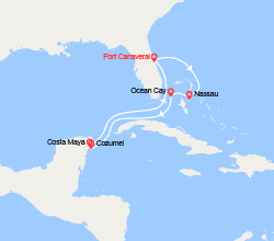 itin&eacute;raire croisi&egrave;re Caraïbes et Antilles : Floride, Bahamas, Mexique 
