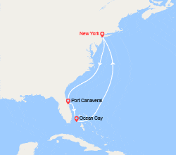 itinéraire croisière Caraïbes et Antilles : Floride, Bahamas au départ de New York