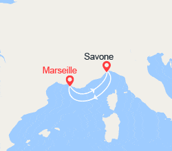 itinéraire croisière Méditerranée Occidentale : France, Italie au départ de Savone 
