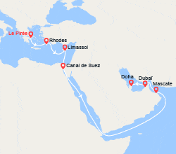 itinéraire croisière Moyen Orient : Grand Voyage : de Grèce aux Émirats arabes unis 