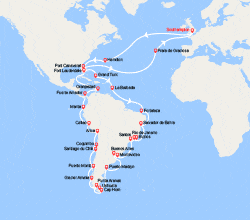 itinéraire croisière Tour du Monde : Grand Voyage : Expérience de l'Amérique du Sud 