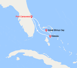 itin&eacute;raire croisi&egrave;re Caraïbes et Antilles : Great Stirrup Cay et les Bahamas au départ de Port Canaveral 