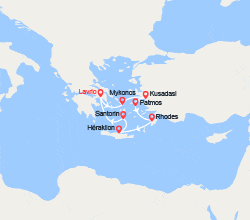 itinéraire croisière Méditerranée Orientale : Grèce, îles Grecques, Turquie 