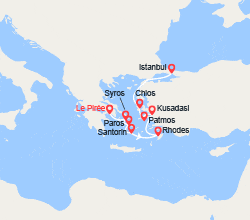itin&eacute;raire croisi&egrave;re Méditerranée Orientale : Grèce, Turquie 