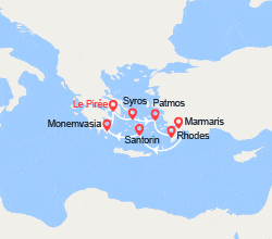 itin&eacute;raire croisi&egrave;re Méditerranée Orientale : Grèce, Turquie 