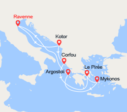 itinéraire croisière Iles grecques - Croatie/Adriatique : Grèce et Monténégro 