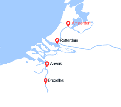 itin&eacute;raire croisi&egrave;re Rhin et ses affluents : Hommage à Jacques Brel d'Amsterdam à Bruxelles  (ABR_50APP) 