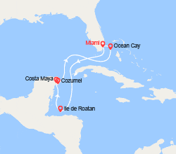 itinéraire croisière Caraïbes et Antilles : Honduras, Mexique, Bahamas 