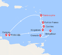 itin&eacute;raire croisi&egrave;re Caraïbes et Antilles : Horizons Tropicaux 